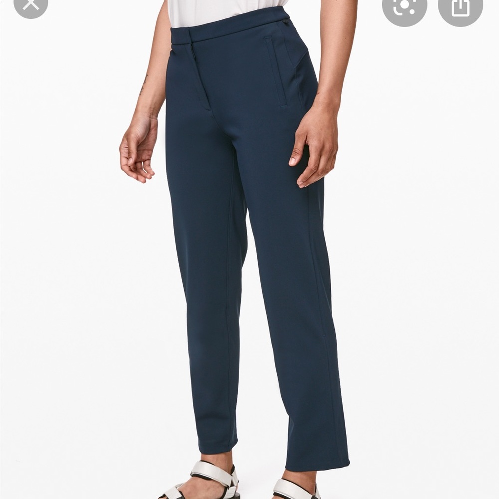lululemon navy on the move trouser